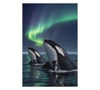 Puzzles pour Adolescents 75x50cm/1000pcs Orcas Under The Aurora Borealis Puzzles pour Adultes - Jeux De Construction - Améliore La Mémoire - Cadeaux Uniques pour Anniversaires Et Noël 75x50cm/1000pcs