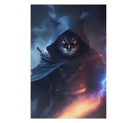 Puzzles pour Adolescents 75x50cm/1000pcs Owl Warrior with Lightning Puzzles pour Adultes Jeux De Détente Décoration Parfaite Cadeaux Uniques d'anniversaire Et De Noël 75x50cm/1000pcs