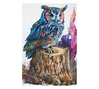 Puzzles pour Adolescents 75x50cm/1000pcs Owl Watercolor Puzzles pour Adultes Jeux Relaxants Décoration Murale Jeu Stimulant Cadeaux 75x50cm/1000pcs