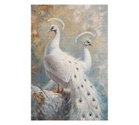 Puzzles pour Adolescents 75x50cm/1000pcs Peacock White Magical Puzzles pour Adultes Jeux Relaxants Décoration Murale Jeu Stimulant Cadeaux 75x50cm/1000pcs