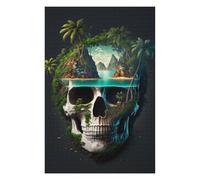 Puzzles pour Adolescents 75x50cm/1000pcs Pirate Skull Puzzle, Jouet, Décoration Murale, Difficile, Cadeau De Noël Ou d'anniversaire 75x50cm/1000pcs