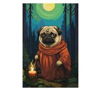 Puzzles pour Adolescents 75x50cm/1000pcs Pug Wizard Retro Pixel Art Puzzles pour Adultes, Jouets À Monter Soi-même, Décoration Murale, Cadeaux d'anniversaire Et De Noël Uniques 75x50cm/1000pcs