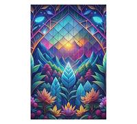 Puzzles pour Adolescents 75x50cm/1000pcs Puzzle Neon Nature Stained Glass Puzzle, Jouet, Décoration Murale, Art Mural, Cadeau d'anniversaire Unique 75x50cm/1000pcs