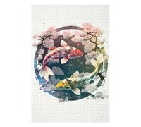 Puzzles pour Adolescents 75x50cm/1000pcs Puzzles 2 Koi Fish Red and Gold Puzzle pour Adultes Jeu De Réflexion Cadeau d'anniversaire Cadeaux Anti-Stress 75x50cm/1000pcs