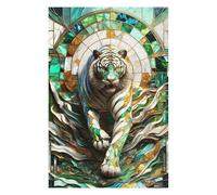 Puzzles pour Adolescents 75x50cm/1000pcs Puzzles Abstract White Tiger Art Puzzle pour Adultes, Jouet, Décoration Murale, pour Le Plaisir en Famille, Offrez-Lui Un Cadeau 75x50cm/1000pcs