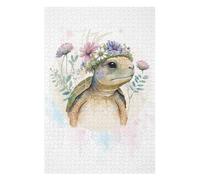 Puzzles pour Adolescents 75x50cm/1000pcs Puzzles Cute Watercolor Turtle Jeux Amusants De Puzzle Décoration Murale Cadeaux Et Anniversaires Uniques 75x50cm/1000pcs