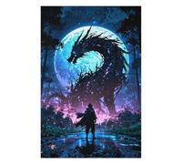 Puzzles pour Adolescents 75x50cm/1000pcs Puzzles Moonlit Dragon Confrontation Puzzle pour Adultes Jeu De Réflexion Cadeau d'anniversaire Cadeaux Anti-Stress 75x50cm/1000pcs