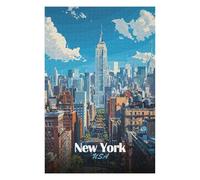 Puzzles pour Adolescents 75x50cm/1000pcs Puzzles New York City Skyline Jeux Amusants De Puzzle Décoration Murale Cadeaux Et Anniversaires Uniques 75x50cm/1000pcs