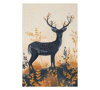 Puzzles pour Adolescents 75x50cm/1000pcs Puzzles pour Adultes Black Spotted Deer in Autumn Jeu Manuel Décoration pour La Maison pour Anniversaire, Noël 75x50cm/1000pcs