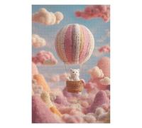 Puzzles pour Adolescents 75x50cm/1000pcs Puzzles pour Adultes Cat in Hot Air Balloon Dreamscape Jeu Manuel Décoration pour La Maison pour Anniversaire, Noël 75x50cm/1000pcs