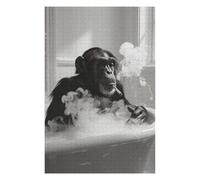 Puzzles pour Adolescents 75x50cm/1000pcs Puzzles pour Adultes Chimpanzee Smoking in Bathtub Jeux Amusants Décoration Idéale, Cadeaux Parfaits pour Toute La Famille 75x50cm/1000pcs