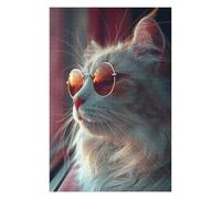 Puzzles pour Adolescents 75x50cm/1000pcs Puzzles pour Adultes Cool Cat Vibes Jeux Amusants Décoration Idéale, Cadeaux Parfaits pour Toute La Famille 75x50cm/1000pcs