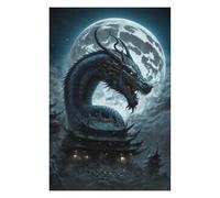 Puzzles pour Adolescents 75x50cm/1000pcs Puzzles pour Adultes Dragon Moonlit Temple Jeux Relaxants Améliore La Mémoire Cadeaux d'anniversaire Et Cadeaux Uniques 75x50cm/1000pcs
