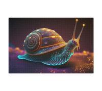 Puzzles pour Adolescents 75x50cm/1000pcs Puzzles pour Adultes Glowing Neon Snail Artwork Jeux Relaxants pour S'amuser en Famille pour Un Anniversaire, Noël 75x50cm/1000pcs