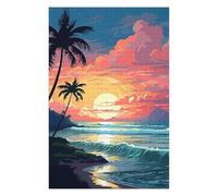Puzzles pour Adolescents 75x50cm/1000pcs Puzzles pour Adultes Hawaii Sunset Waves Pixel Jeux Amusants Décoration Idéale, Cadeaux Parfaits pour Toute La Famille 75x50cm/1000pcs