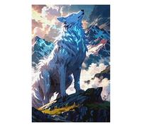 Puzzles pour Adolescents 75x50cm/1000pcs Puzzles pour Adultes Howling Wolf on Mountain Peak Jeu Familial Découpe De Précision pour Anniversaire, Noël 75x50cm/1000pcs