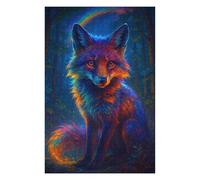 Puzzles pour Adolescents 75x50cm/1000pcs Puzzles pour Adultes Rainbow Fox in Enchanted Forest Jeu Manuel Décoration pour La Maison pour Anniversaire, Noël 75x50cm/1000pcs