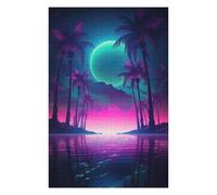 Puzzles pour Adolescents 75x50cm/1000pcs Puzzles pour Adultes Retro Synthwave Oasis Jeux Amusants Décoration Idéale, Cadeaux Parfaits pour Toute La Famille 75x50cm/1000pcs