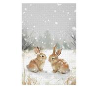 Puzzles pour Adolescents 75x50cm/1000pcs Puzzles pour Adultes Winter Bunnies in The Snow Jeux Relaxants pour Améliorer La Mémoire Cadeaux d'anniversaire Uniques 75x50cm/1000pcs