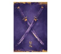 Puzzles pour Adolescents 75x50cm/1000pcs Puzzles Purple and Gold Katanas Puzzle pour Adultes Jeu De Réflexion Cadeau d'anniversaire Cadeaux Anti-Stress 75x50cm/1000pcs