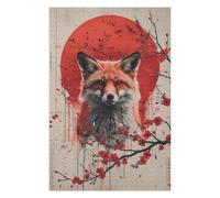 Puzzles pour Adolescents 75x50cm/1000pcs Puzzles Red Fox and Cherry Blossoms Puzzle pour Adultes Jeux Relaxants Décoration Parfaite Cadeaux Anti-Stress 75x50cm/1000pcs