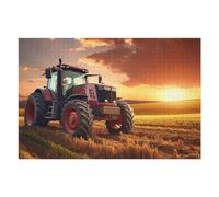 Puzzles pour Adolescents 75x50cm/1000pcs Puzzles Sunset Farm Tractor Scene -1 Jeux Amusants De Puzzle : Analyse Et Logique pour Anniversaire, Noël 75x50cm/1000pcs