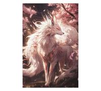 Puzzles pour Adolescents 75x50cm/1000pcs Puzzles White Sakura Kitsune Puzzle pour Adultes Jeu De Réflexion Cadeau d'anniversaire Cadeaux Anti-Stress 75x50cm/1000pcs