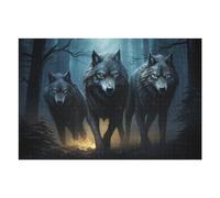 Puzzles pour Adolescents 75x50cm/1000pcs Puzzles Wolf Pack in Moonlit Forest -1 Jeux Amusants De Puzzle : Analyse Et Logique pour Anniversaire, Noël 75x50cm/1000pcs