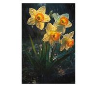 Puzzles pour Adolescents 75x50cm/1000pcs Rainy Daffodil Flower Puzzle pour Adultes, Jeu De Réflexion, Une Œuvre d'art, Cadeaux Uniques pour Un Anniversaire Ou Noël 75x50cm/1000pcs