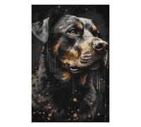 Puzzles pour Adolescents 75x50cm/1000pcs Rottweiler Dog Folklore Puzzle pour Adultes, Jeu Familial, Assemblage De Motifs, Activités Amusantes À La Maison, 75x50cm/1000pcs