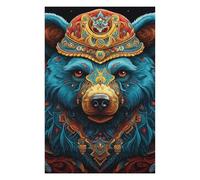 Puzzles pour Adolescents 75x50cm/1000pcs Royal Bear Portrait Casse-têtes pour Adultes Jeu De Réflexion Vacances À La Maison Tuer Le Temps Défi Éducatif 75x50cm/1000pcs