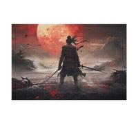 Puzzles pour Adolescents 75x50cm/1000pcs Samurai Sunset Epic Warrior Scene Puzzles pour Adultes, Jouets À Monter Soi-même, Difficulté Élevée, Cadeaux d'anniversaire Et Cadeaux Uniques 75x50cm/1000pcs