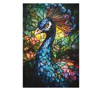Puzzles pour Adolescents 75x50cm/1000pcs Stained Glass Peacock Puzzles pour Adultes, Jouets Anti-Stress, Décoration Murale, Cadeaux d'anniversaire Et Cadeaux Uniques 75x50cm/1000pcs