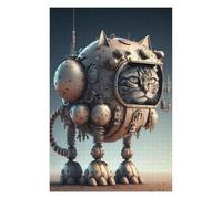 Puzzles pour Adolescents 75x50cm/1000pcs Steampunk Cat Robot Puzzles pour Adultes - Jeu Manuel - Cadeaux pour Femmes - Stimule Le Cerveau 75x50cm/1000pcs
