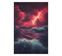 Puzzles pour Adolescents 75x50cm/1000pcs Stormy Sea with Lightning Strikes Puzzles pour Adultes, Jouets À Monter Soi-même, Difficulté Élevée, Cadeaux d'anniversaire Et Cadeaux Uniques 75x50cm/1000pcs