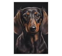Puzzles pour Adolescents 75x50cm/1000pcs Stylish Dachshund Portrait Artwork Puzzles pour Adultes Jeu Familial Améliore La Mémoire Cadeaux d'anniversaire Et De Noël Uniques 75x50cm/1000pcs