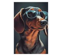 Puzzles pour Adolescents 75x50cm/1000pcs Stylish Dachshund Sunglasses Puzzles pour Adultes Jeux De Famille Vacances À La Maison Passer Le Temps Cadeaux De Noël Et d'anniversaire 75x50cm/1000pcs
