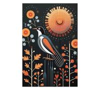 Puzzles pour Adolescents 75x50cm/1000pcs Stylized Bird Dark Floral Puzzles pour Adolescents : Jeux Amusants, Assemblage De Motifs, Cadeaux d'anniversaire Et Cadeaux Uniques 75x50cm/1000pcs