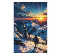 Puzzles pour Adolescents 75x50cm/1000pcs Sunrise Top The Mountain Puzzles pour Adultes Jeux De Famille Améliore La Mémoire Difficile À Compléter 75x50cm/1000pcs