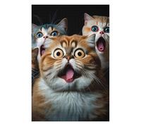 Puzzles pour Adolescents 75x50cm/1000pcs Surprised Cats Compilation-2 Puzzles pour Adultes Jeu Familial Améliore La Mémoire Cadeaux d'anniversaire Et De Noël Uniques 75x50cm/1000pcs