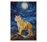 Puzzles pour Adolescents 75x50cm/1000pcs The Starry Night Tiger Puzzle, Jouet, Décoration Murale, Difficile, Cadeau De Noël Ou d'anniversaire 75x50cm/1000pcs