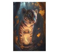 Puzzles pour Adolescents 75x50cm/1000pcs Tiger Cub Glow Puzzles pour Adultes, Jouets Anti-Stress, Décoration Murale, Cadeaux d'anniversaire Et Cadeaux Uniques 75x50cm/1000pcs