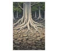 Puzzles pour Adolescents 75x50cm/1000pcs Tree Root Japan Painting Puzzle, Jouet, Décoration Murale, Difficile, Cadeau De Noël Ou d'anniversaire 75x50cm/1000pcs