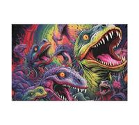 Puzzles pour Adolescents 75x50cm/1000pcs Vibrant Dinosaur Fantasy Artwork Puzzles pour Adultes : Jeux Amusants, Anti-Stress, Difficiles Et Stimulants 75x50cm/1000pcs
