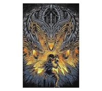 Puzzles pour Adolescents 75x50cm/1000pcs Viking Versus Three-Headed Dragon Illustration Puzzles pour Adultes - Jeu Manuel - Cadeaux pour Femmes - Stimule Le Cerveau 75x50cm/1000pcs