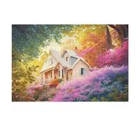 Puzzles pour Adolescents 75x50cm/1000pcs Whimsical Cottage Amidst Blossoming Flowers Puzzles pour Adultes, Jeux Familiaux Amusants Et Humoristiques, pour Les Joueurs 75x50cm/1000pcs
