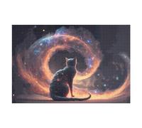 Puzzles pour Adolescents 75x50cm/1000pcs Whispering Cats A Cosmic Journey Puzzles pour Adultes Jeux Relaxants Décoration Parfaite Cadeaux Et Anniversaires Uniques 75x50cm/1000pcs