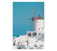 Puzzles pour Adolescents 75x50cm/1000pcs Windmill in Santorini Puzzles Jeux Relaxants Assemblage De Motifs Difficile Et Stimulant 75x50cm/1000pcs
