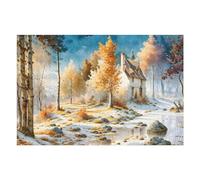 Puzzles pour Adolescents 75x50cm/1000pcs Winter Cottage Serenity Puzzles pour Adultes Jeux Relaxants Décoration Parfaite Cadeaux Et Anniversaires Uniques 75x50cm/1000pcs