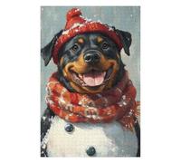 Puzzles pour Adolescents 75x50cm/1000pcs Winter Rottweiler Portrait Puzzles pour Adultes, Décoration Murale, mais Aussi Activités Amusantes Et Humoristiques À Faire À La Maison 75x50cm/1000pcs